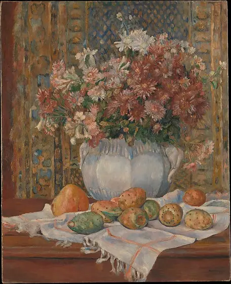 Still Life with Flowers and Prickly Pears, Pierre-Auguste Renoir, ca. 1885, oil on canvas