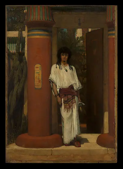An Egyptian in a Doorway, Lawrence Alma-Tadema, 1865, oil on wood