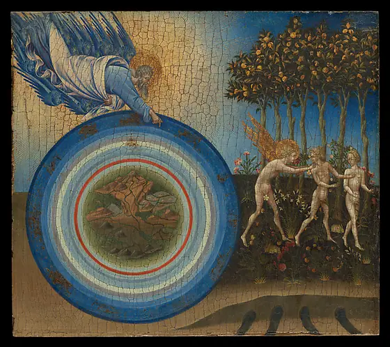 The Creation of the World and the Expulsion from Paradise, Giovanni di Paolo, 1445, tempera and gold on wood
