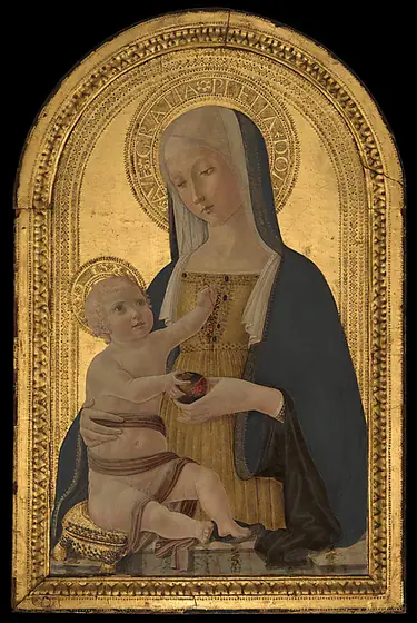Madonna and Child, Benvenuto di Giovanni, ca. 1475–85, tempera on wood, gold ground