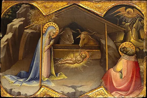 The Nativity, Lorenzo Monaco, ca. 1406–10, tempera and gold on wood