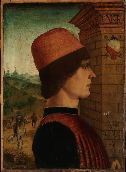 Portrait of a Man, possibly Matteo di Sebastiano di Bernardino Gozzadini, Unknown artist, 1494(?), tempera on wood