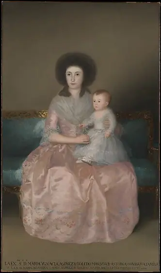 Condesa de Altamira and Her Daughter, María Agustina, Francisco de Goya, 1787–88, oil on canvas