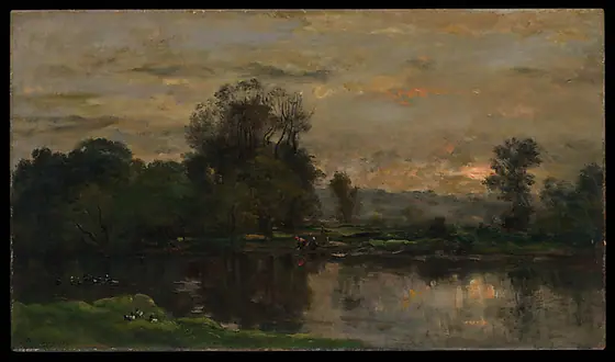 Landscape with Ducks, Charles-François Daubigny, 1872, oil on wood