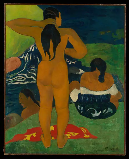 Tahitian Women Bathing, Paul Gauguin, 1892, oil on paper, laid down on canvas