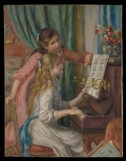 Two Young Girls at the Piano, Pierre-Auguste Renoir, 1892, oil on canvas