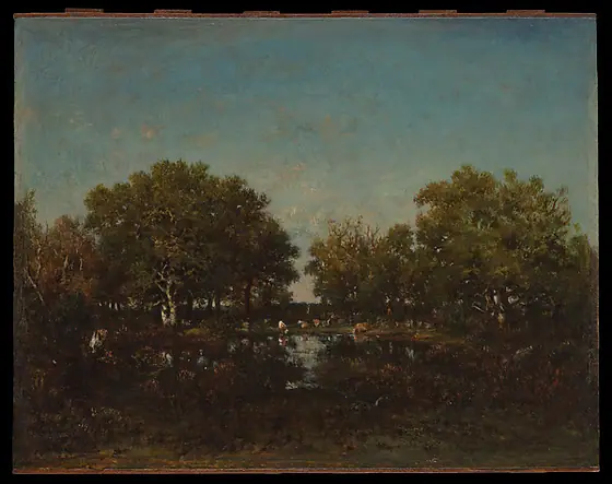 The Pool (Memory of the Forest of Chambord), Théodore Rousseau, 1839, oil on wood