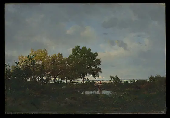 The Pond (La Mare), Théodore Rousseau, 1855, oil on wood