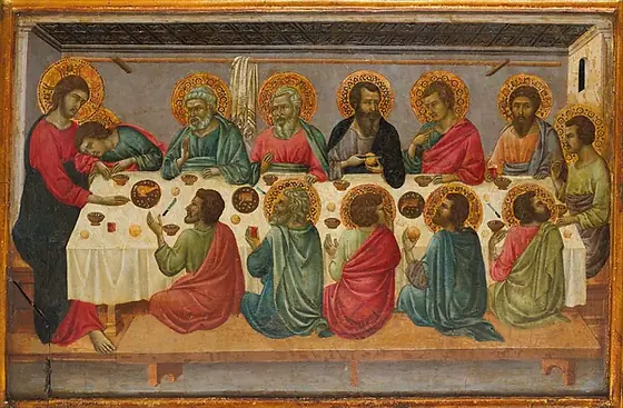 The Last Supper, Ugolino da Siena, ca. 1325, tempera and gold on wood