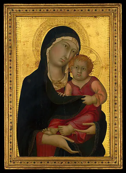 Madonna and Child, Simone Martini, ca. 1326, tempera on wood, gold ground