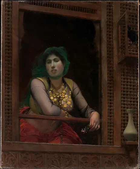 Woman at a Balcony, Jean-Léon Gérôme, 1887–88, oil on canvas