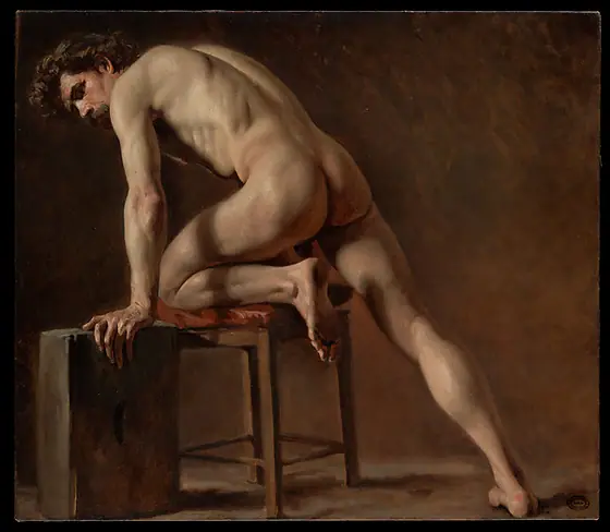 Study of a Nude Man, Gustave Courbet, early 1840s, oil on canvas