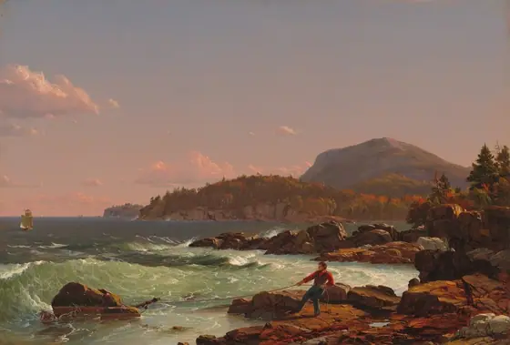 Newport Mountain, Mount Desert, Frederic Edwin Church, 1851, oil on canvas