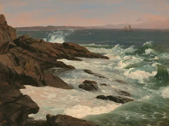 Fog off Mount Desert, Frederic Edwin Church, 1850, oil on academy board