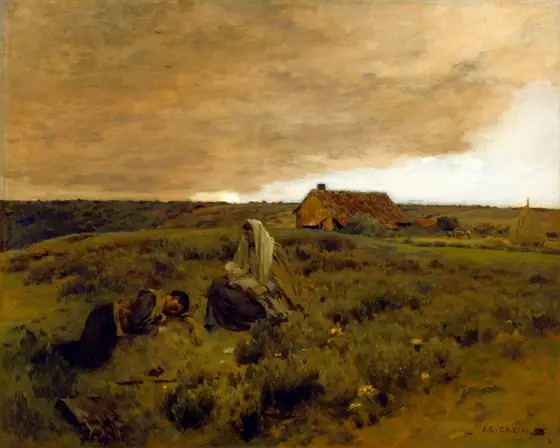 Weary Wayfarers, Jean-Charles Cazin, 1888, oil on canvas