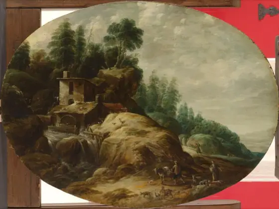 Watermill by a Wooded Outcrop, Gillis Peeters the Elder, 1633, oil on panel