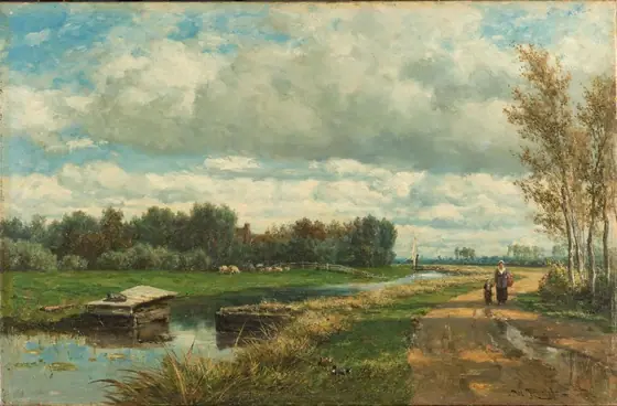 Landscape in the Environs of The Hague, Willem Roelofs the Elder, c. 1870 - c. 1875, oil on canvas