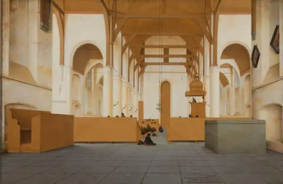 Interior of the Sint-Odulphuskerk in Assendelft, Pieter Jansz Saenredam, 1649-10-02, oil on panel