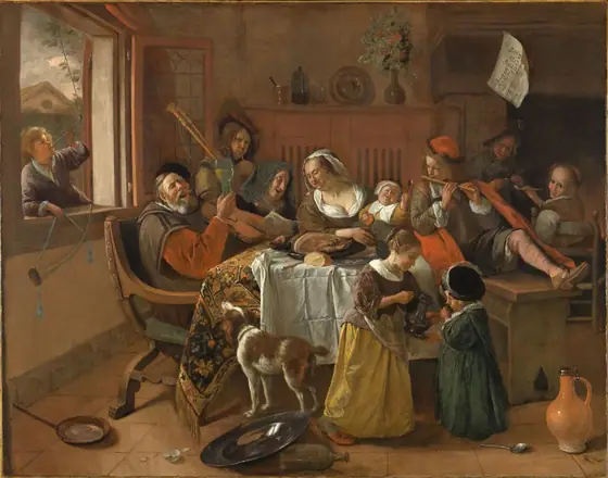 The Merry Family, Jan Steen, 1668, oil on canvas