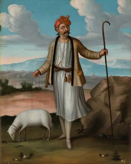 Albanian Herdsman, Jean Baptiste Vanmour, 1700 - 1737, oil on canvas