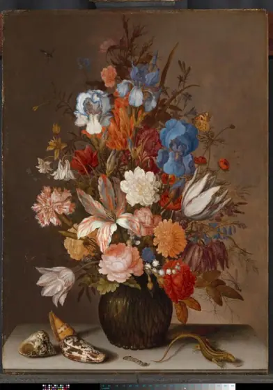 Still Life with Flowers, Balthasar van der Ast, c. 1625 - c. 1630, oil on panel