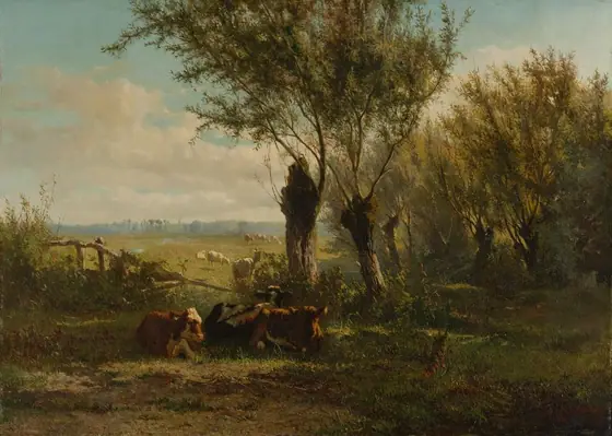 Meadow near Oosterbeek, Albert Gerard Bilders, 1860, oil on canvas