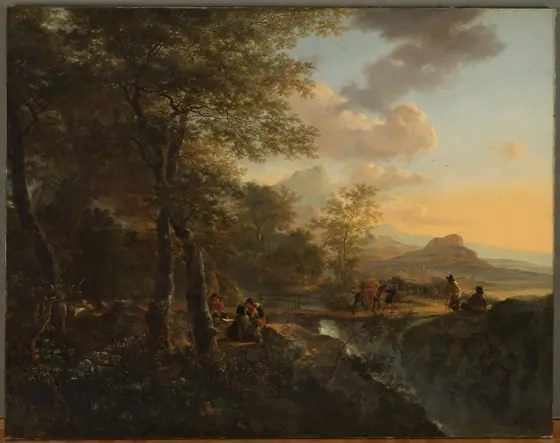 Italian Landscape with a Draughtsman, Jan Both, c. 1650 - 1652, oil on canvas