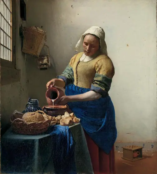 The Milkmaid, Johannes Vermeer, c. 1660, oil on canvas
