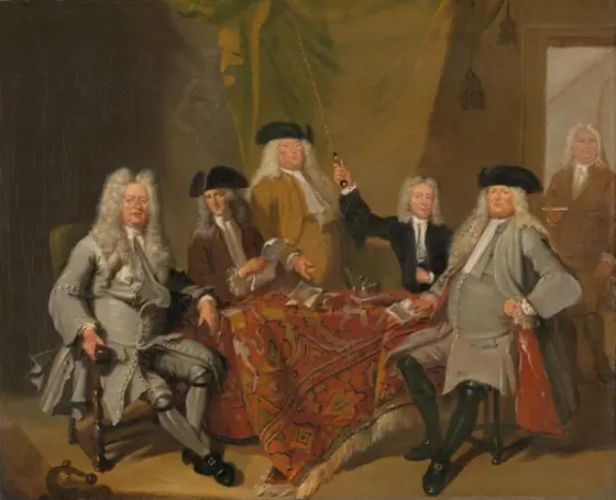 Inspectors of the Collegium Medicum in Amsterdam, 1724, Cornelis Troost, 1724, oil on canvas