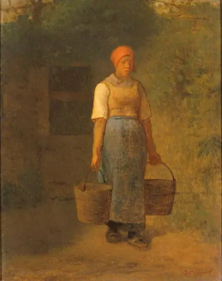 Girl carrying Water, Jean-François Millet, c. 1855 - 1860, oil on canvas
