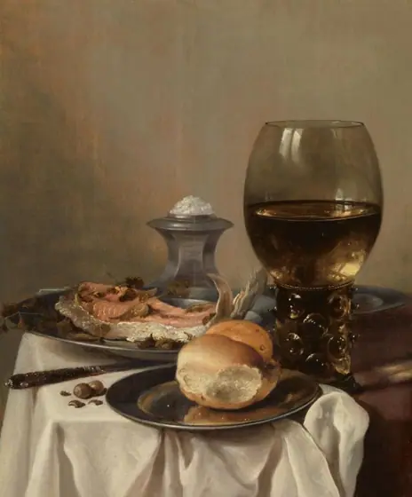 Still Life with a Salt, Pieter Claesz, c. 1640 - c. 1645, oil on panel