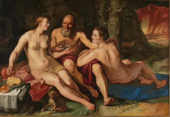 Lot and his Daughters, Hendrick Goltzius, 1616, oil on canvas