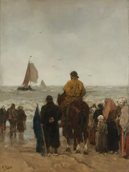 Arrival of the Boats, Jacob Maris, 1884, oil on canvas
