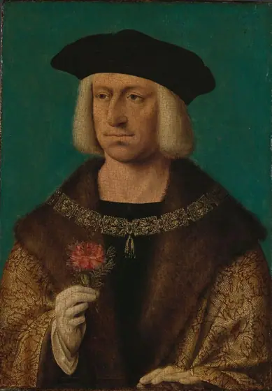 Portrait of Maximilian i (1459-1519), Joos van Cleve, c. 1530, oil on panel