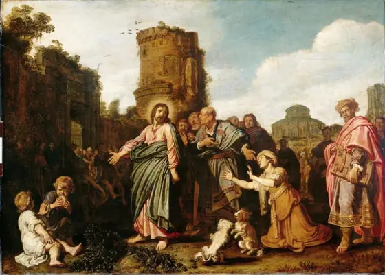 Christ and the Woman of Canaan, Pieter Lastman, 1617, oil on panel