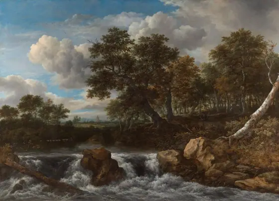 Landscape with Waterfall, Jacob van Ruisdael, c. 1668, oil on canvas