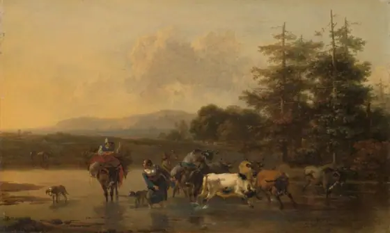The Cattle Herd, Nicolaes Pietersz Berchem, 1656, oil on panel