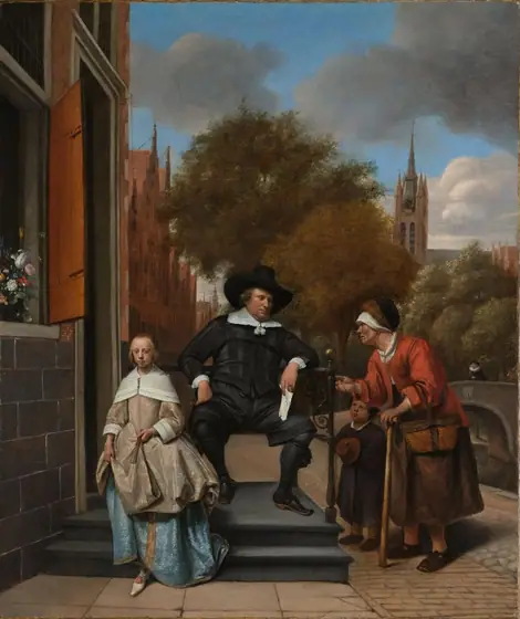 Adolf and Catharina Croeser, Known as ‘The Burgomaster of Delft and his Daughter’, Jan Steen, 1655, oil on canvas