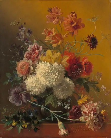 Still Life with Flowers, Georgius Jacobus Johannes van Os, 1820 - 1861, oil on panel