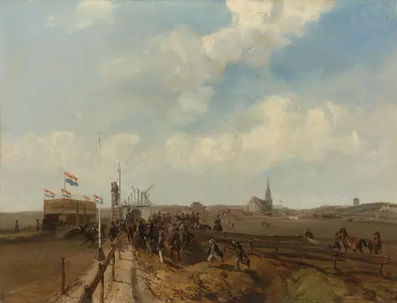 Racetrack at Scheveningen, opened 3 August 1846, Charles Rochussen, 1846, oil on panel