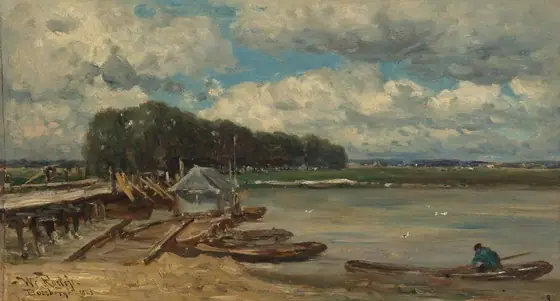 The Bridge Over the IJssel River at Doesburg, Willem Roelofs the Elder, 1889