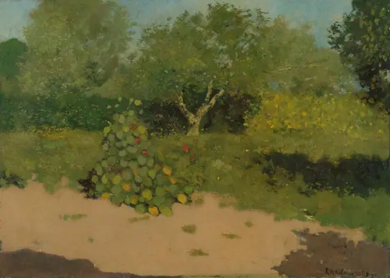 Corner of a Garden with Nasturtiums, Richard Nicolaüs Roland Holst, 1891, oil on panel