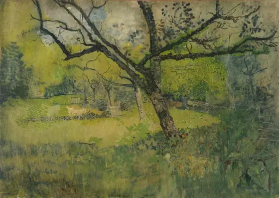 Orchard at Eemnes, Richard Nicolaüs Roland Holst, 1888 - 1895, oil on canvas