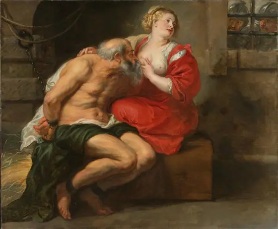 Cimon and Pero, Peter Paul Rubens, c. 1635, oil on canvas