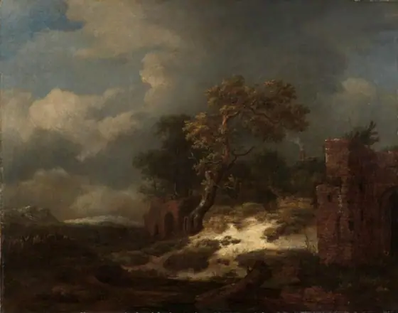 Landscape with Ruins, Jacob van Ruisdael, 1650 - 1682, oil on canvas