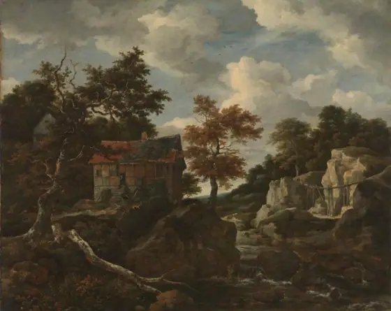 Rocky landscape, Jacob van Ruisdael, 1650 - 1682, oil on canvas