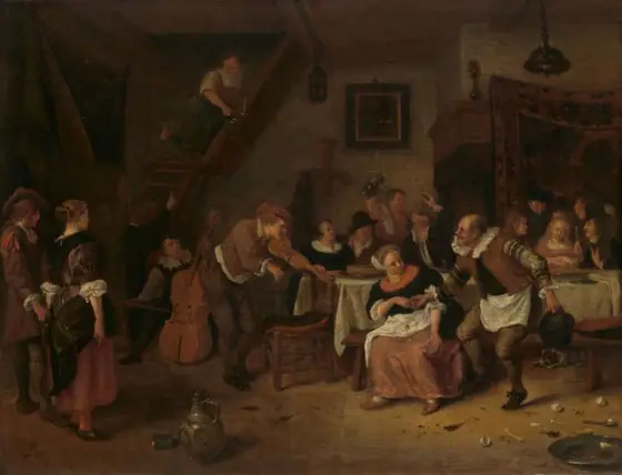 Peasant wedding, Jan Steen, 1672, oil on panel