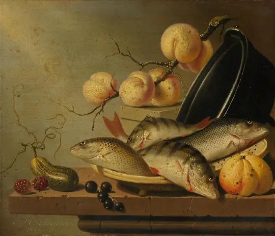 Still Life with Fish and Fruit, Harmen Steenwijck, 1652, oil on panel