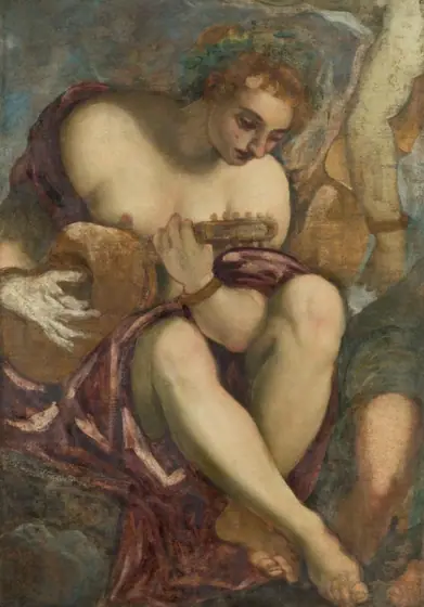Muse with Lute, Jacopo Tintoretto, 1528 - 1594, oil on canvas