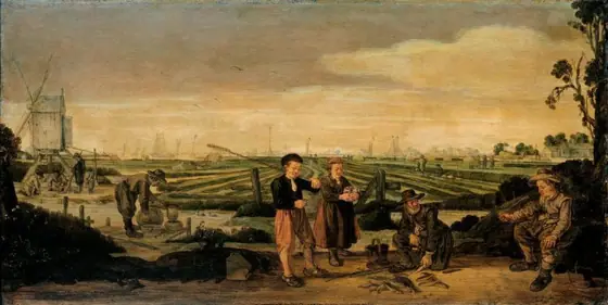Fishermen and Farmers, Arent Arentsz, c. 1625 - c. 1630, oil on panel